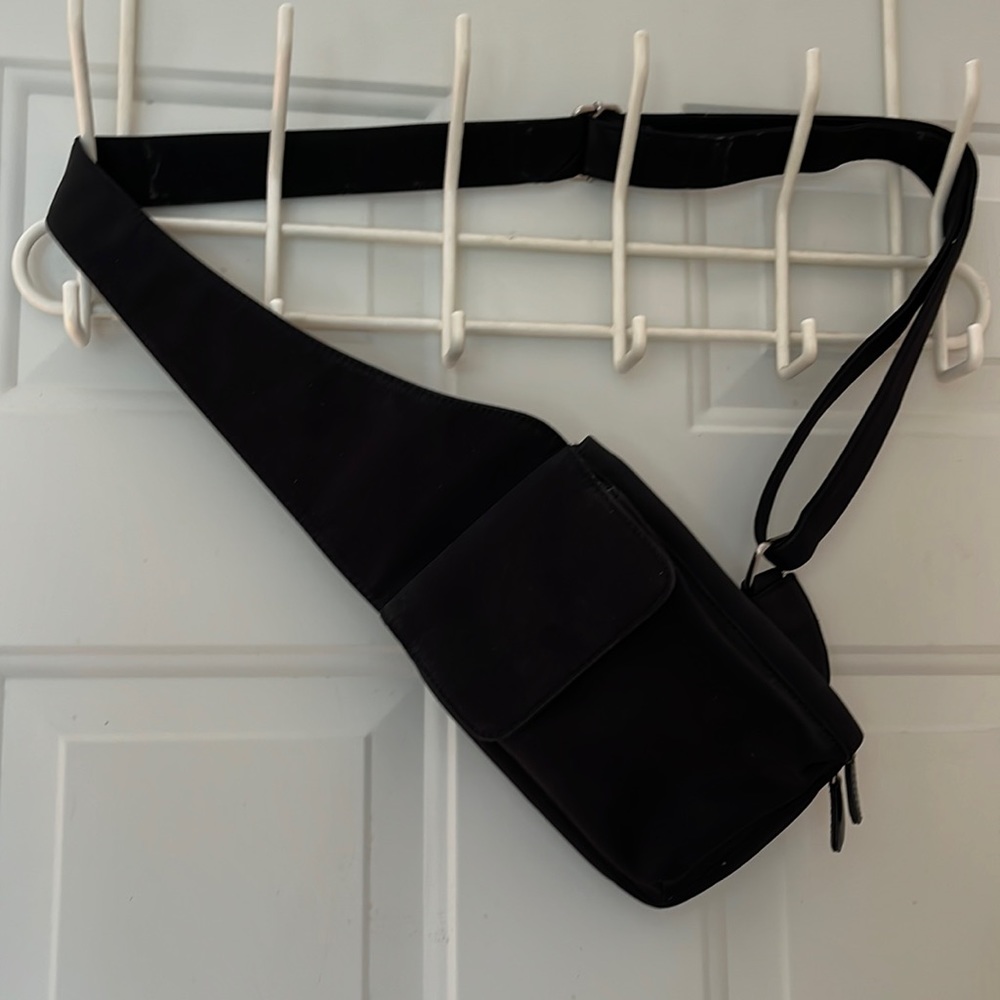 HOBO black microfiber small crossbody bag